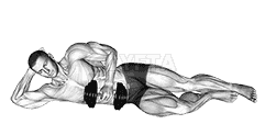Dumbbell lying external shoulder rotation demonstration