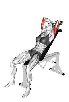 Dumbbell Incline Two Arm Extension  demonstration
