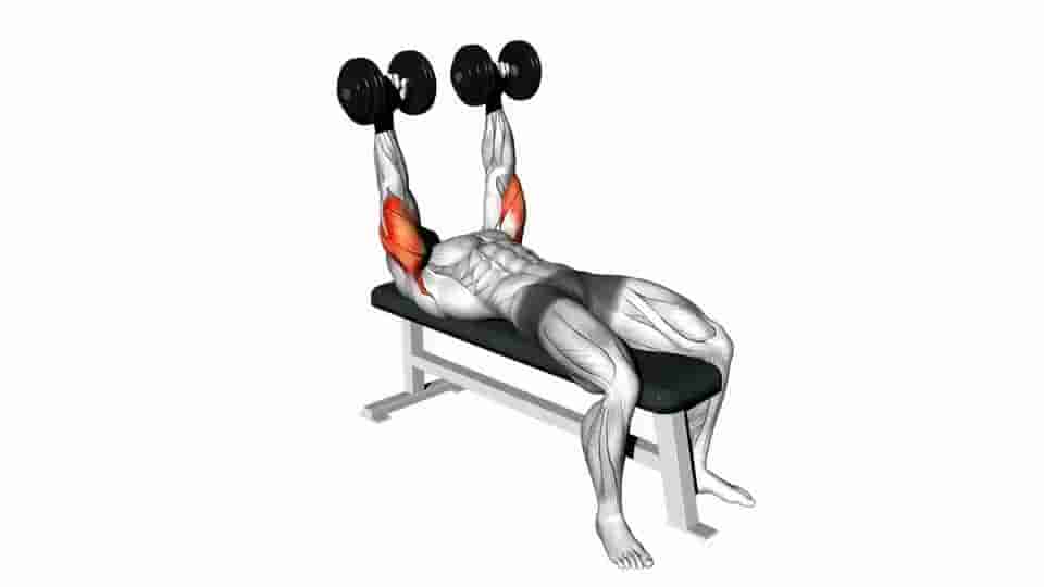 Thumbnail for the video of exercise: Dumbbell Lying  Extension 
