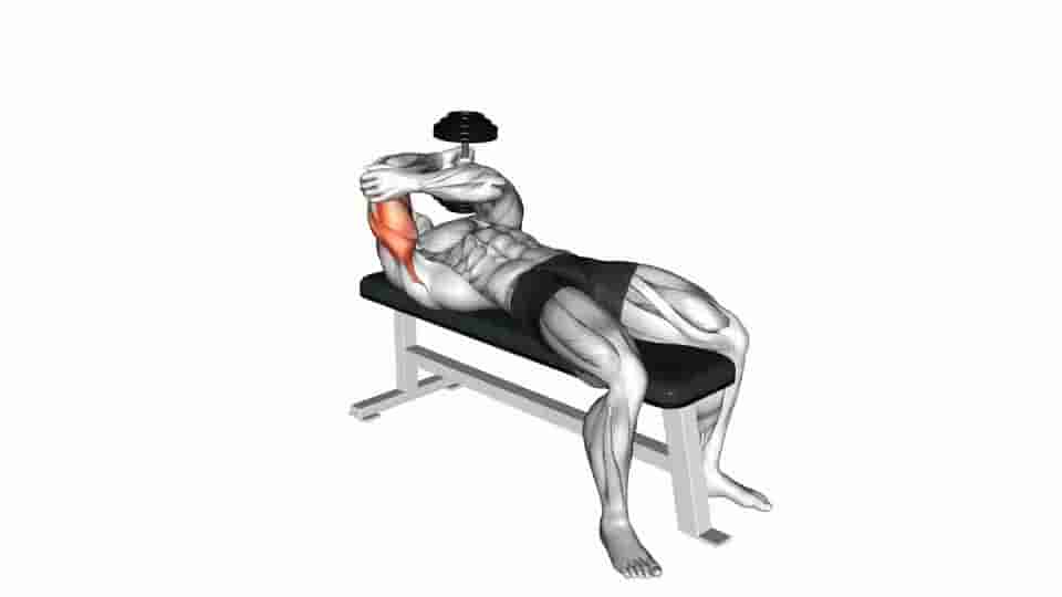 Thumbnail for the video of exercise: Dumbbell Lying One Arm Pronated Triceps Extension