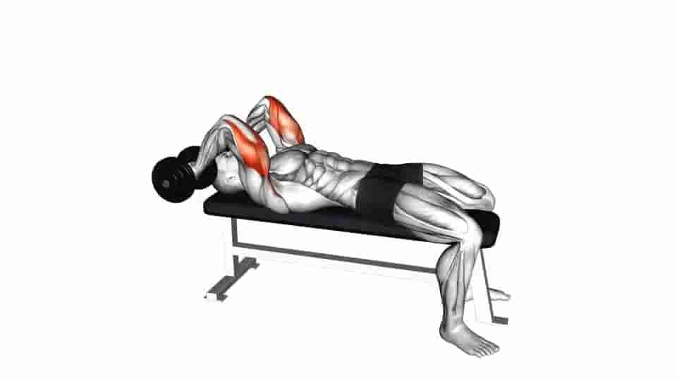 Thumbnail for the video of exercise: Dumbbell Pronate-grip Triceps Extension