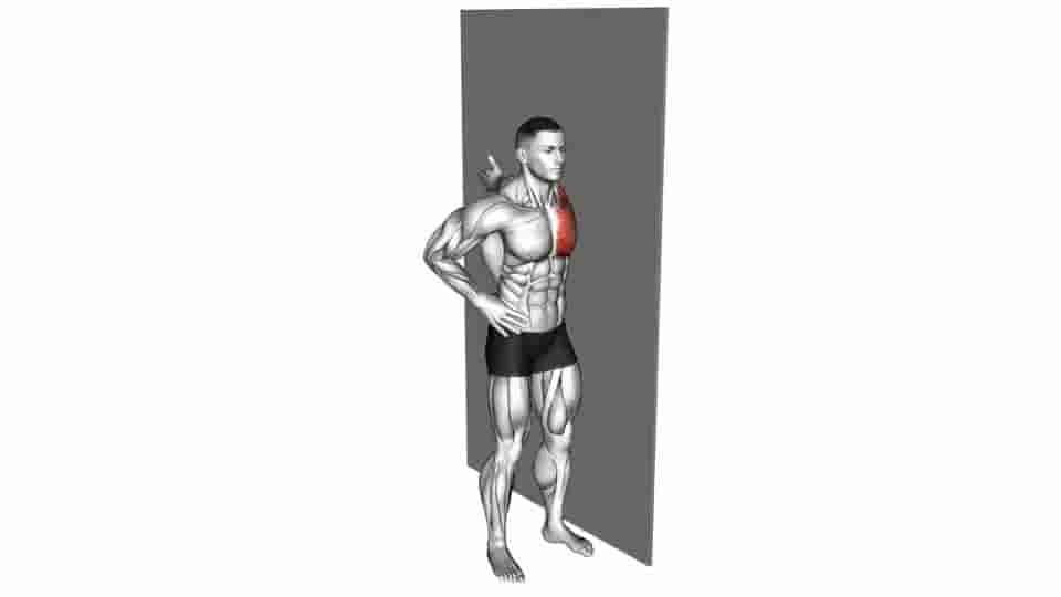 Thumbnail for the video of exercise: Standing one arm chest stretch