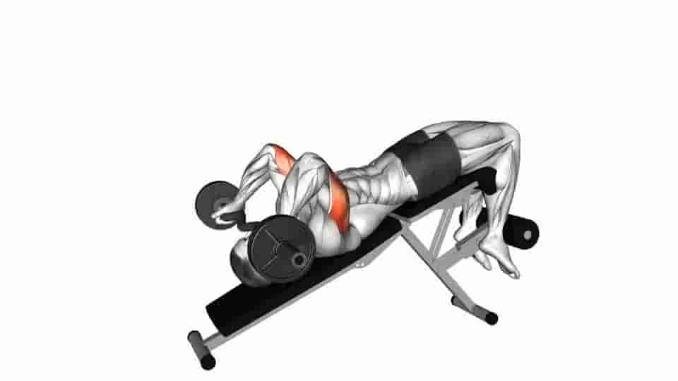 Thumbnail for the video of exercise: EZ Barbell Decline Triceps Extension