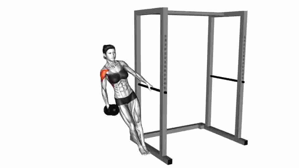 Thumbnail for the video of exercise: Dumbbell Single-arm Leaning Lateral Raise