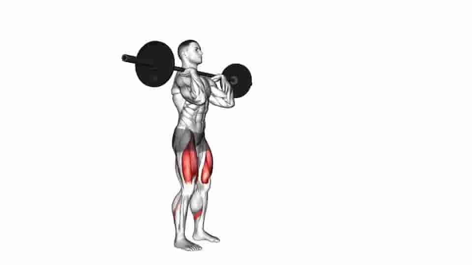Thumbnail for the video of exercise: Barbell Front Rack Lunge