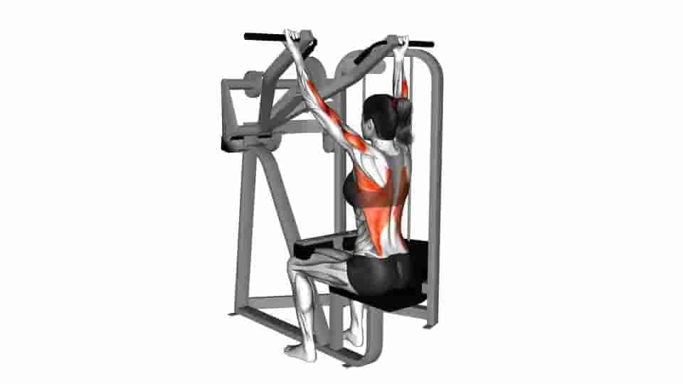 Thumbnail for the video of exercise: Reverse Grip Machine Lat Pulldown 