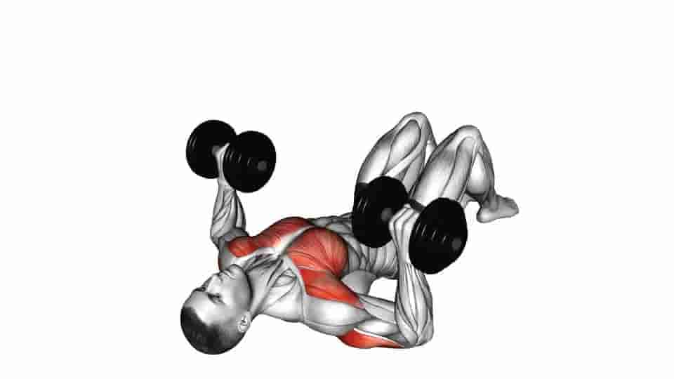 Thumbnail for the video of exercise: Dumbbell Lying on Floor Chest Press