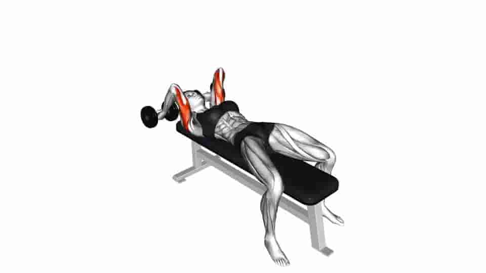 Thumbnail for the video of exercise: Dumbbell Pronate-grip Triceps Extension 